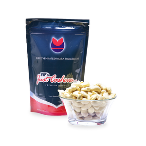 Open image in slideshow, a 250g pack of Cashew Kernels with a bowl of Jumbo Premium Wholes in front
